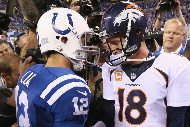 Andrew Luck and Peyton Manning