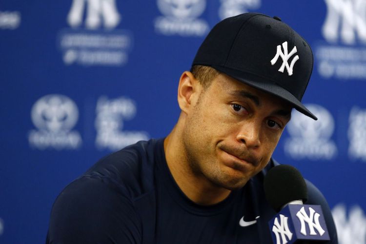 Giancarlo Stanton on Yankees bench again Monday